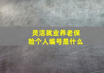 灵活就业养老保险个人编号是什么