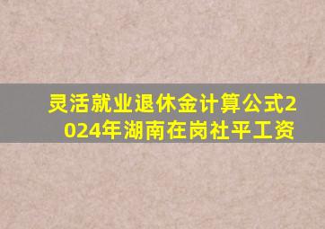 灵活就业退休金计算公式2024年湖南在岗社平工资