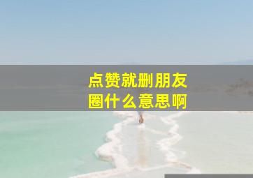 点赞就删朋友圈什么意思啊