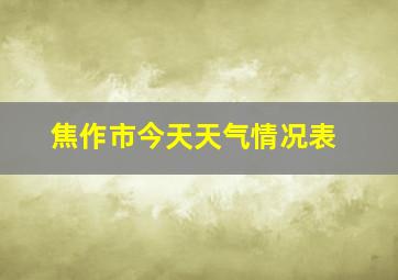 焦作市今天天气情况表