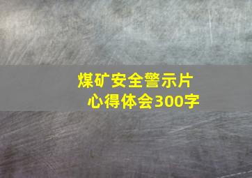 煤矿安全警示片心得体会300字