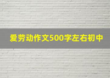 爱劳动作文500字左右初中