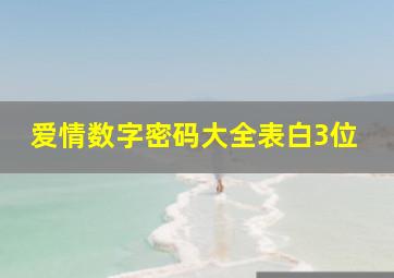 爱情数字密码大全表白3位