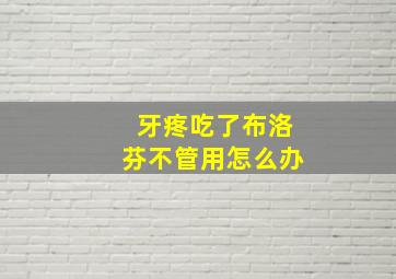 牙疼吃了布洛芬不管用怎么办