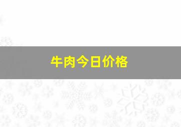 牛肉今日价格