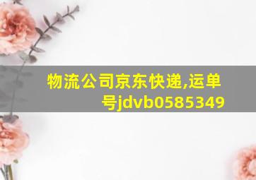 物流公司京东快递,运单号jdvb0585349