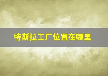 特斯拉工厂位置在哪里