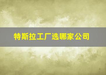 特斯拉工厂选哪家公司