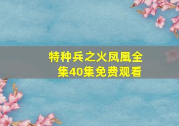 特种兵之火凤凰全集40集免费观看