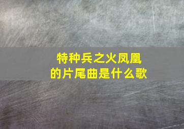 特种兵之火凤凰的片尾曲是什么歌