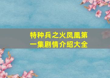 特种兵之火凤凰第一集剧情介绍大全