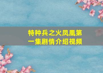 特种兵之火凤凰第一集剧情介绍视频