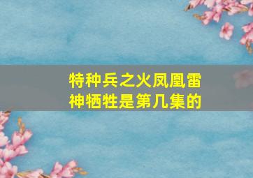 特种兵之火凤凰雷神牺牲是第几集的