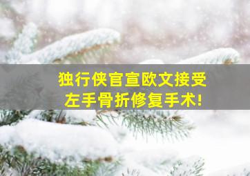 独行侠官宣欧文接受左手骨折修复手术!