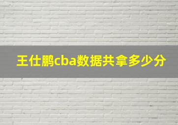 王仕鹏cba数据共拿多少分