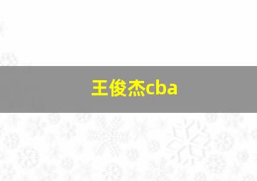 王俊杰cba