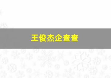 王俊杰企查查