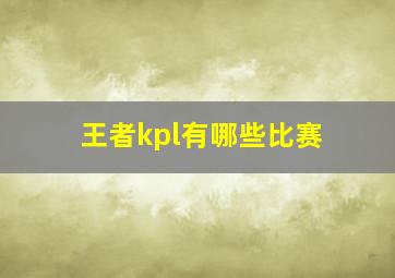 王者kpl有哪些比赛