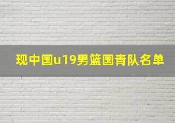 现中国u19男篮国青队名单