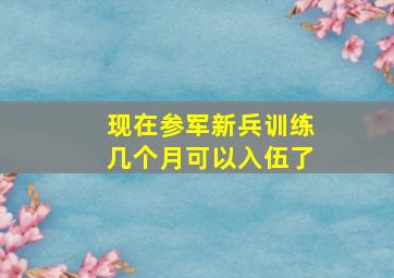 现在参军新兵训练几个月可以入伍了