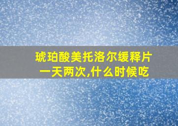 琥珀酸美托洛尔缓释片一天两次,什么时候吃