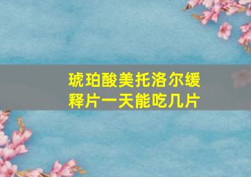 琥珀酸美托洛尔缓释片一天能吃几片