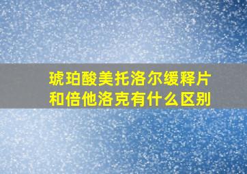 琥珀酸美托洛尔缓释片和倍他洛克有什么区别