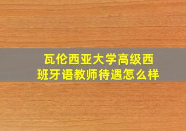 瓦伦西亚大学高级西班牙语教师待遇怎么样