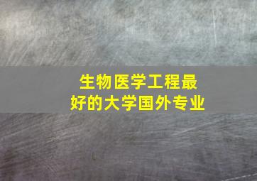 生物医学工程最好的大学国外专业