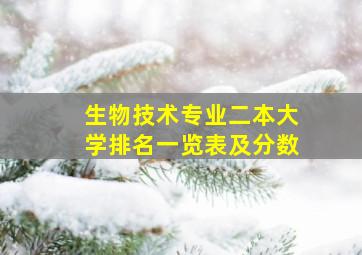 生物技术专业二本大学排名一览表及分数