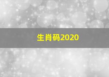 生肖码2020