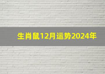 生肖鼠12月运势2024年