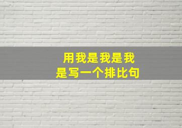 用我是我是我是写一个排比句