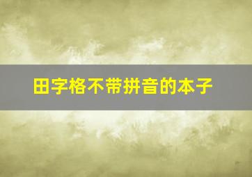 田字格不带拼音的本子