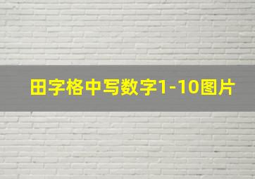 田字格中写数字1-10图片