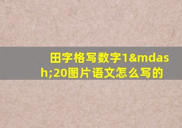 田字格写数字1—20图片语文怎么写的