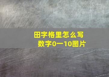 田字格里怎么写数字0一10图片