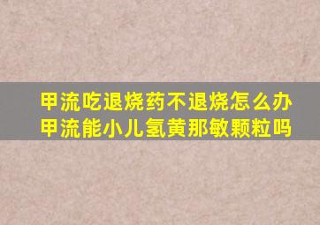 甲流吃退烧药不退烧怎么办甲流能小儿氢黄那敏颗粒吗