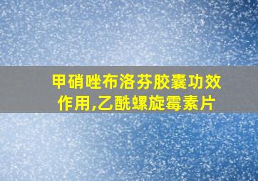 甲硝唑布洛芬胶囊功效作用,乙酰螺旋霉素片