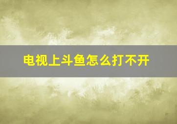 电视上斗鱼怎么打不开