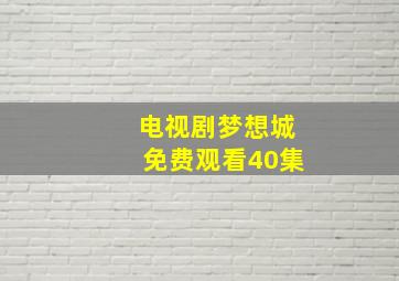 电视剧梦想城免费观看40集