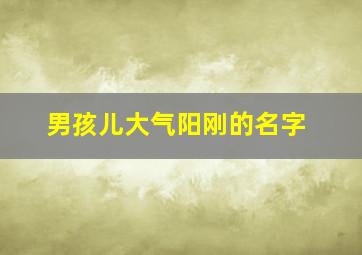 男孩儿大气阳刚的名字