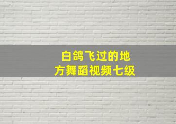 白鸽飞过的地方舞蹈视频七级