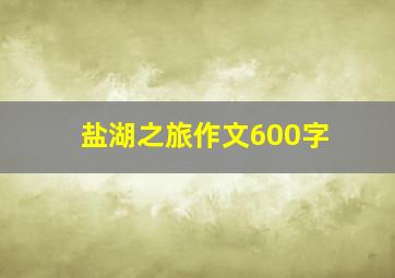 盐湖之旅作文600字