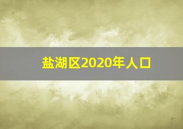 盐湖区2020年人口