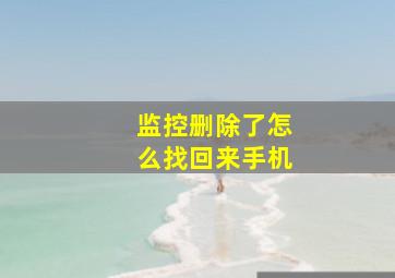 监控删除了怎么找回来手机