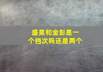 盛昊和金彭是一个档次吗还是两个