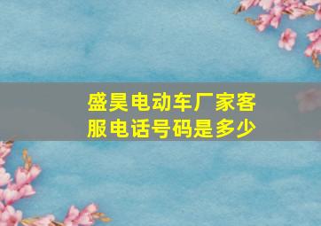 盛昊电动车厂家客服电话号码是多少