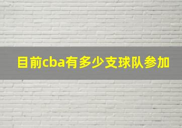 目前cba有多少支球队参加