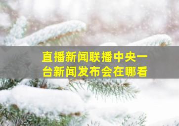 直播新闻联播中央一台新闻发布会在哪看